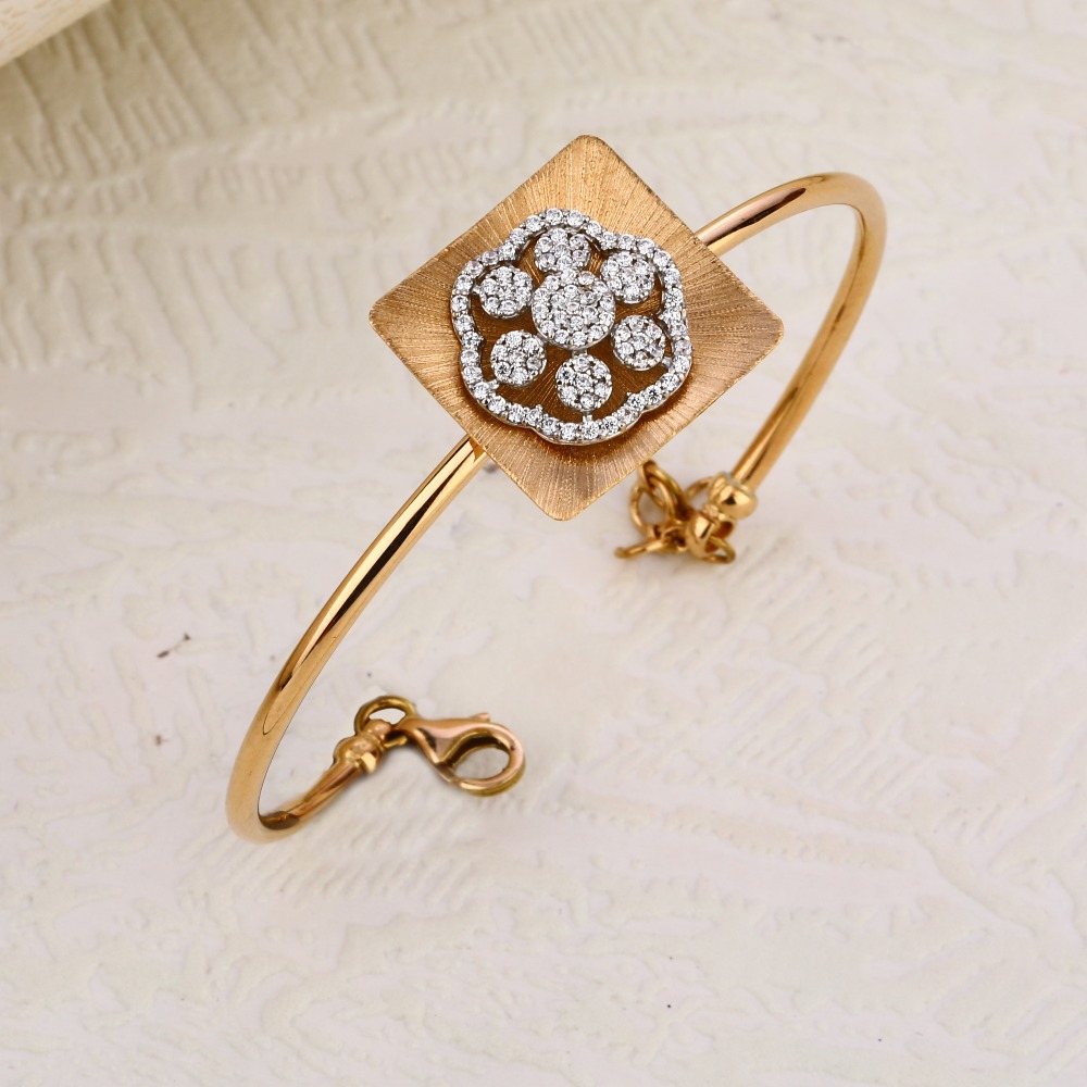 750 Rose Gold Classic Hallmark Kada Bracelet RLKB280