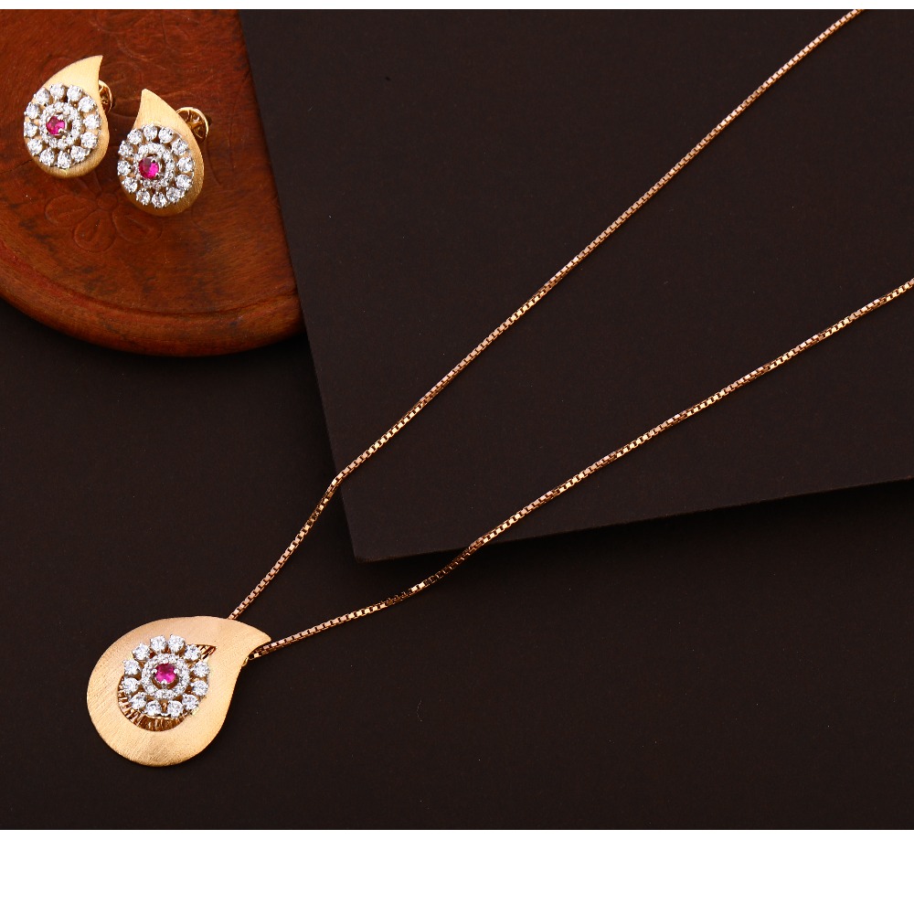 750 cz exclusive rose gold tanmaniya set rtm271
