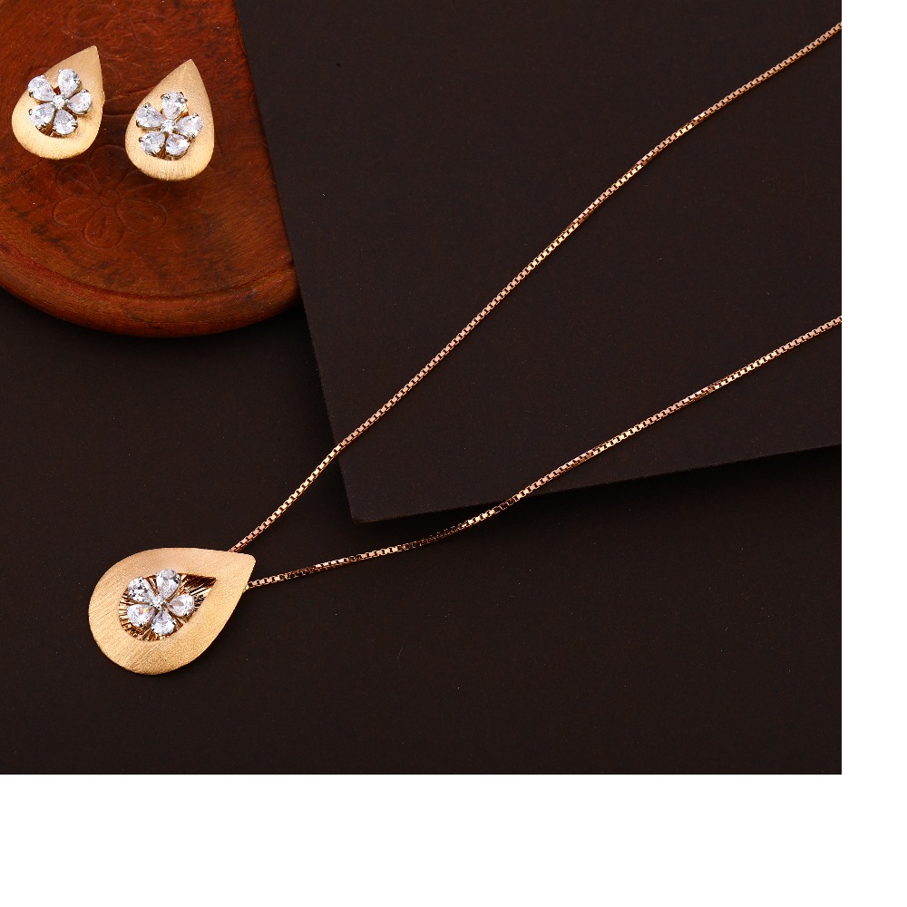 750 cz delicate rose gold tanmaniya set rtm270