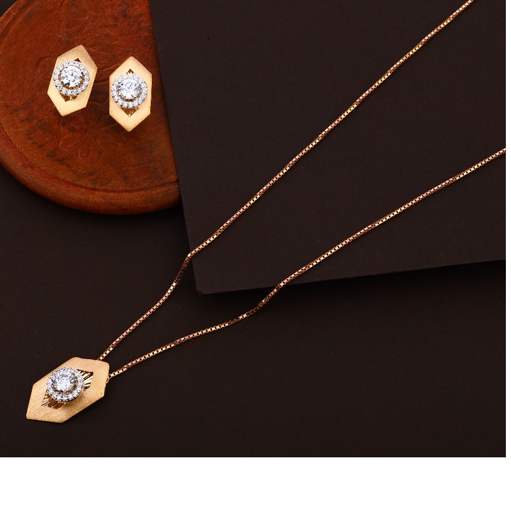 750 CZ Classic Rose Gold  Tasmaniya Set RTM268