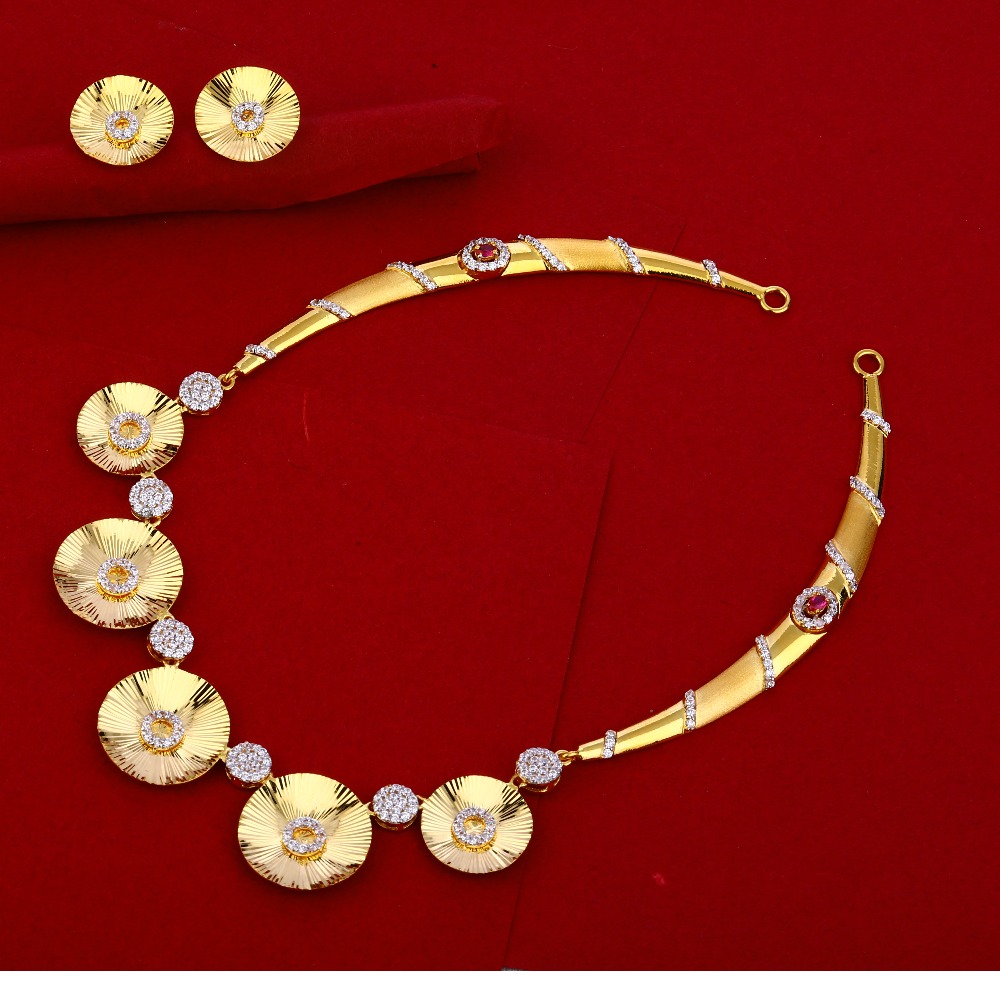 916 Gold CZ Necklace Set LN228