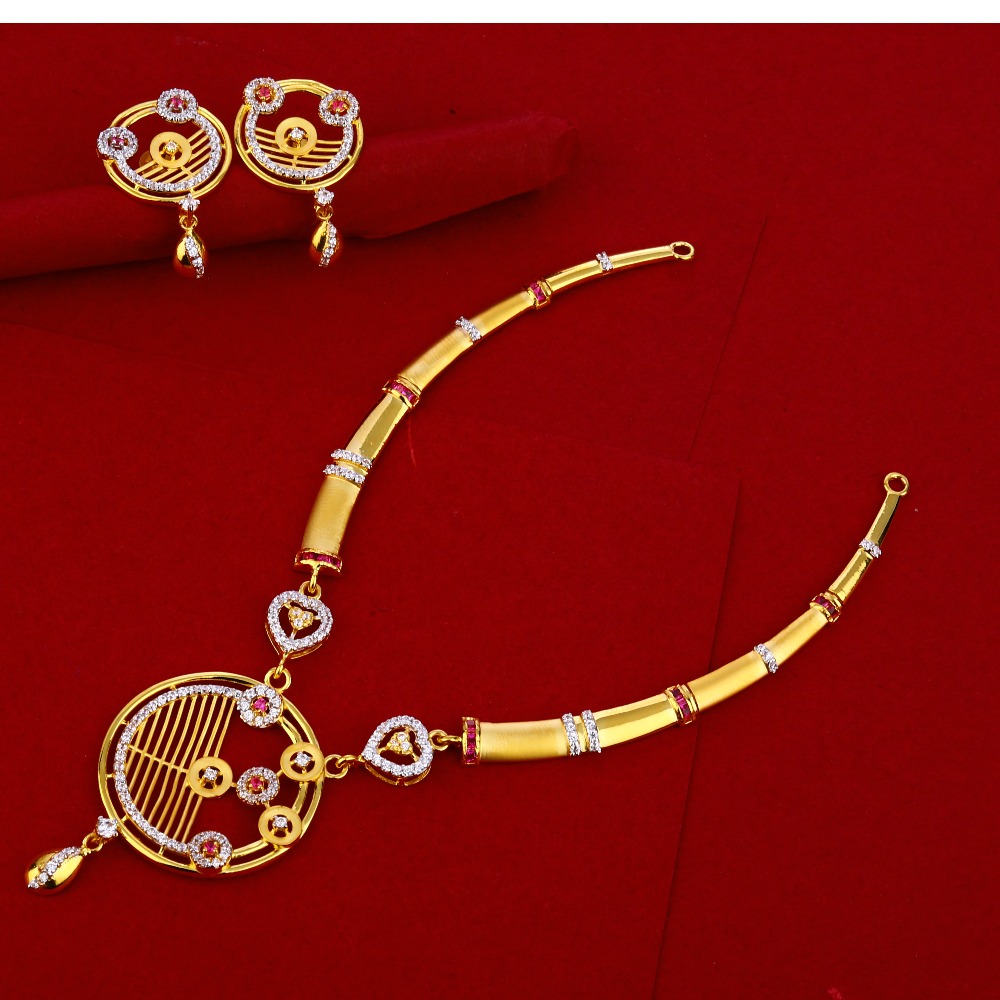 916 Gold Hallmark Designer Women's Necklace Set LN222