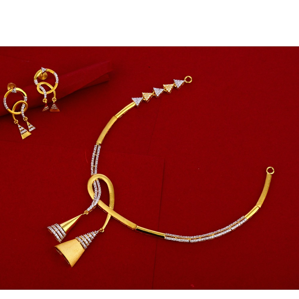 916 gold ladies exclusive necklace set ln216