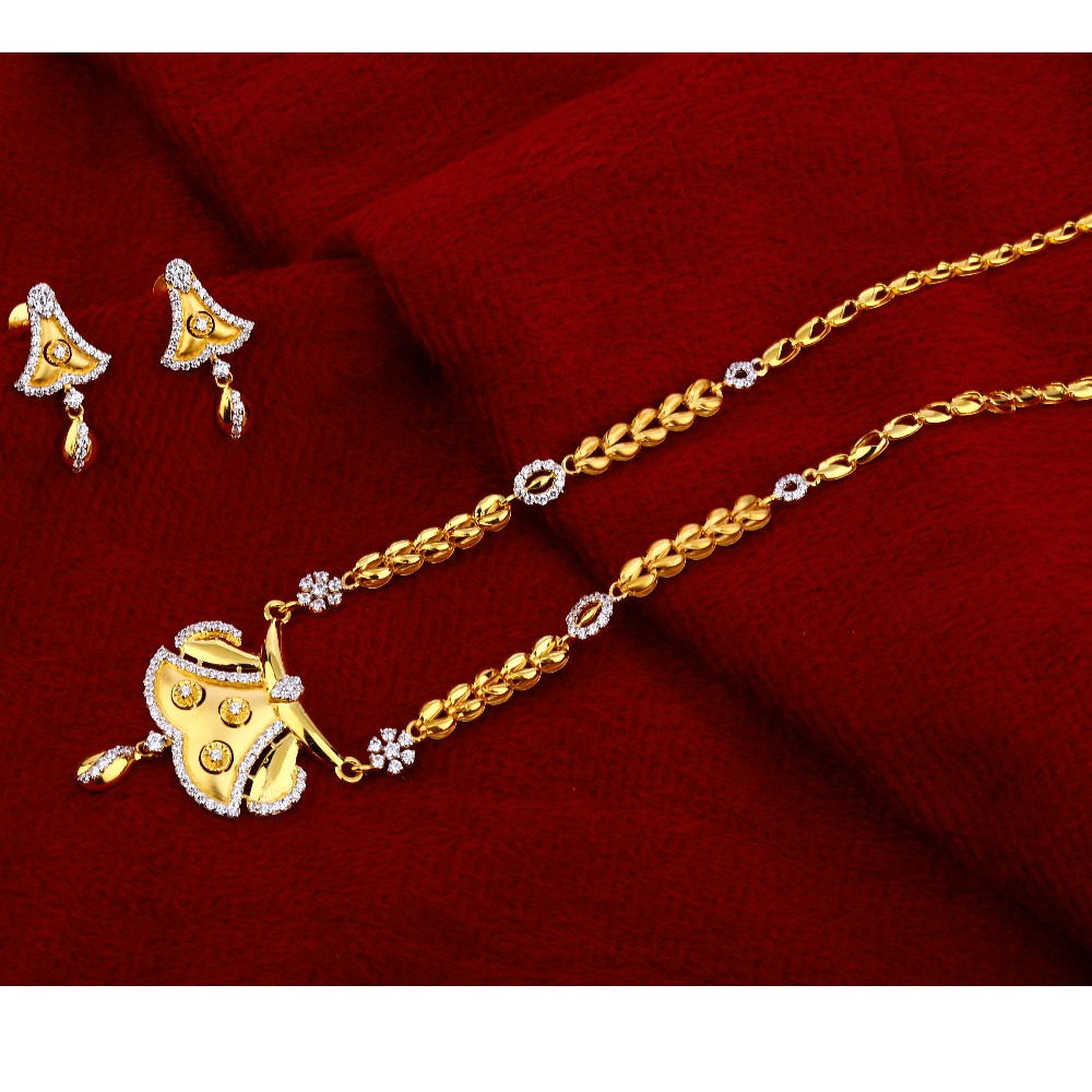 916 Gold Women's exclusive  CZ Chain Necklace CN237
