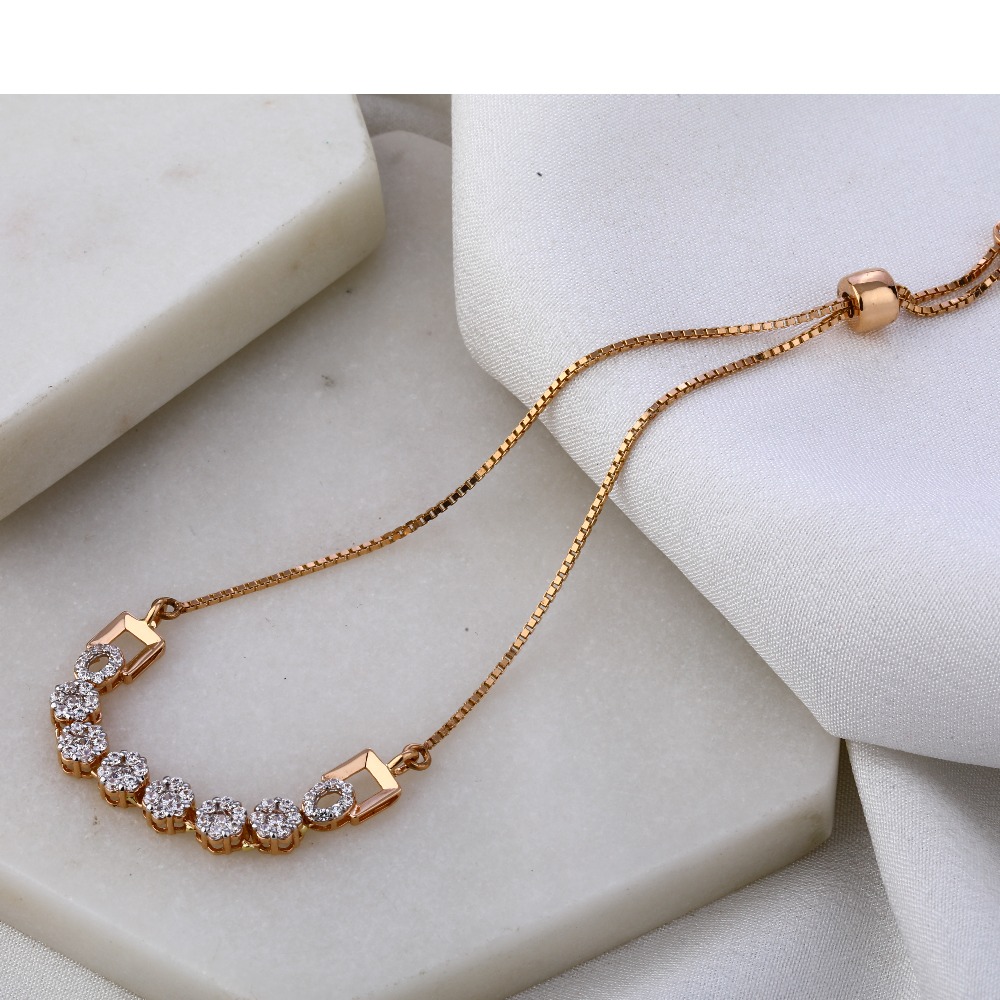 750 Rose Gold Fancy CZ Bracelet RLB75
