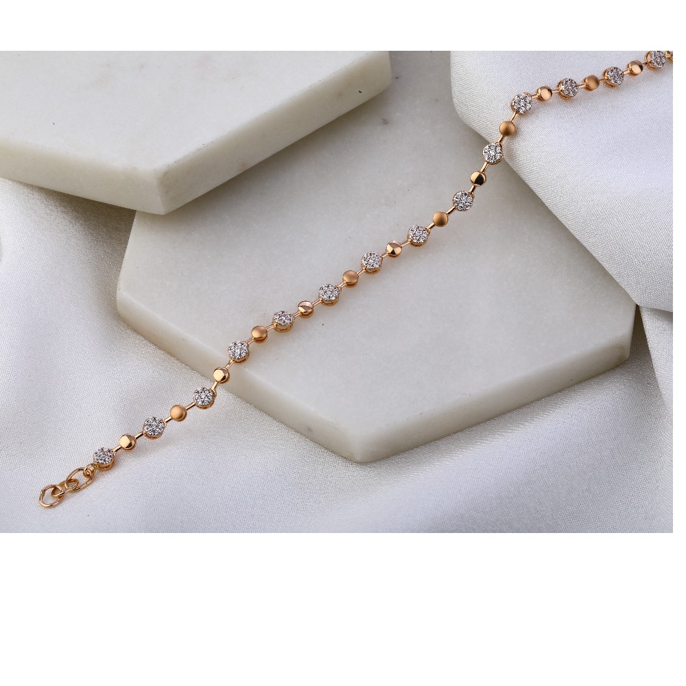 18KT Rose Gold CZ Gorgeous  Bracelet RLB52