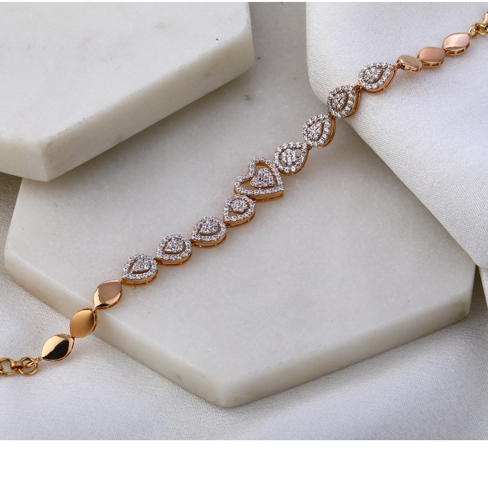 18KT Rose Gold Hallmark Delicate Women's Bracelet RLB41