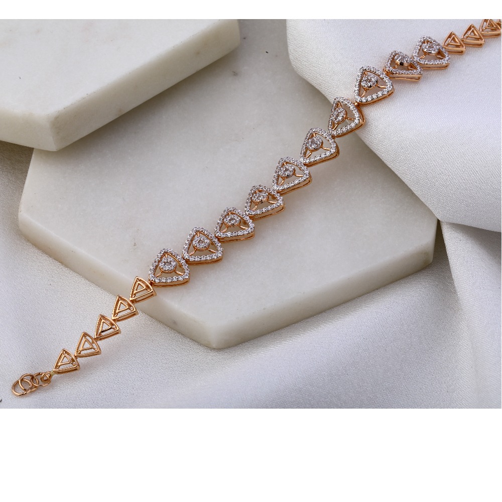 18KT Rose Gold Hallmark Classic Women's Bracelet RLB39