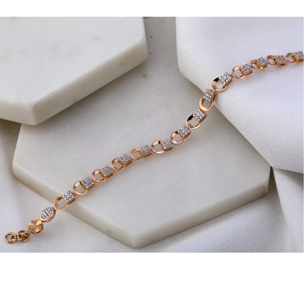 18KT Rose Gold  Fancy Ladies Bracelet RLB35