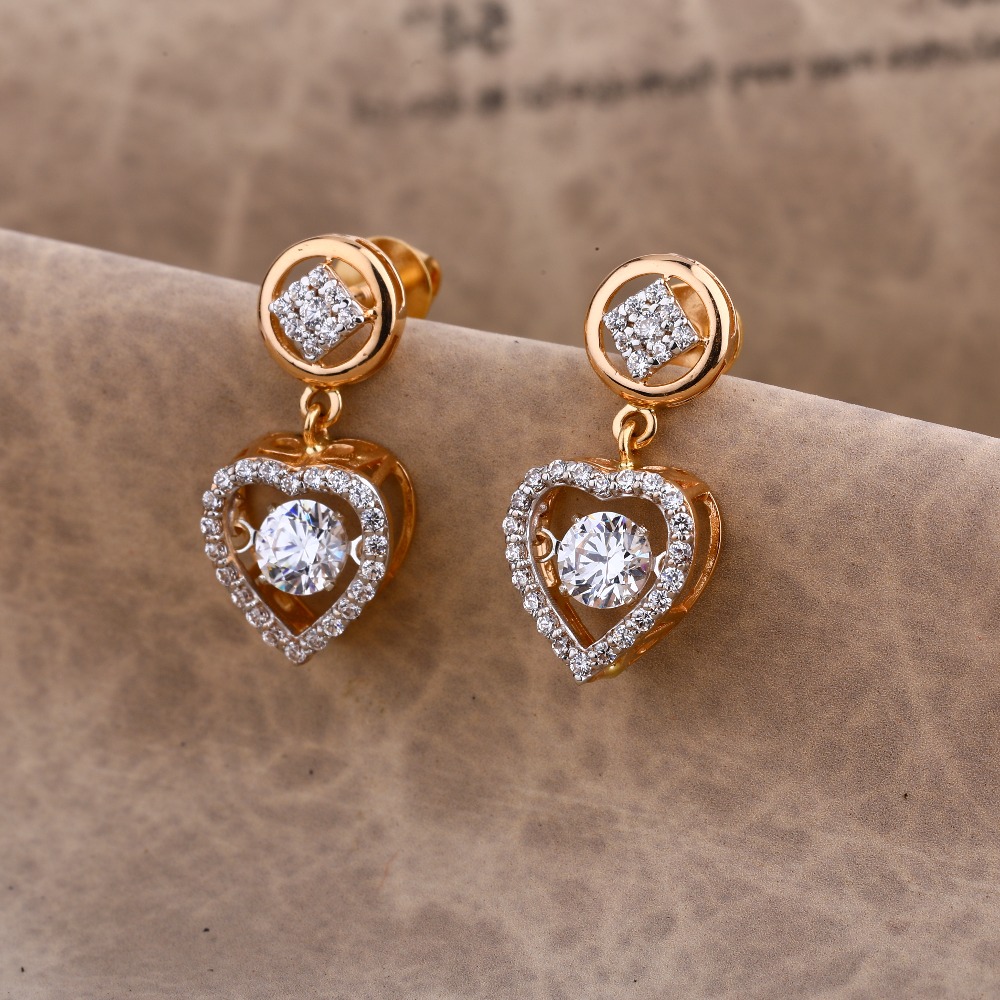750 Rose Gold  Gorgeous Hallmark Earring RE175