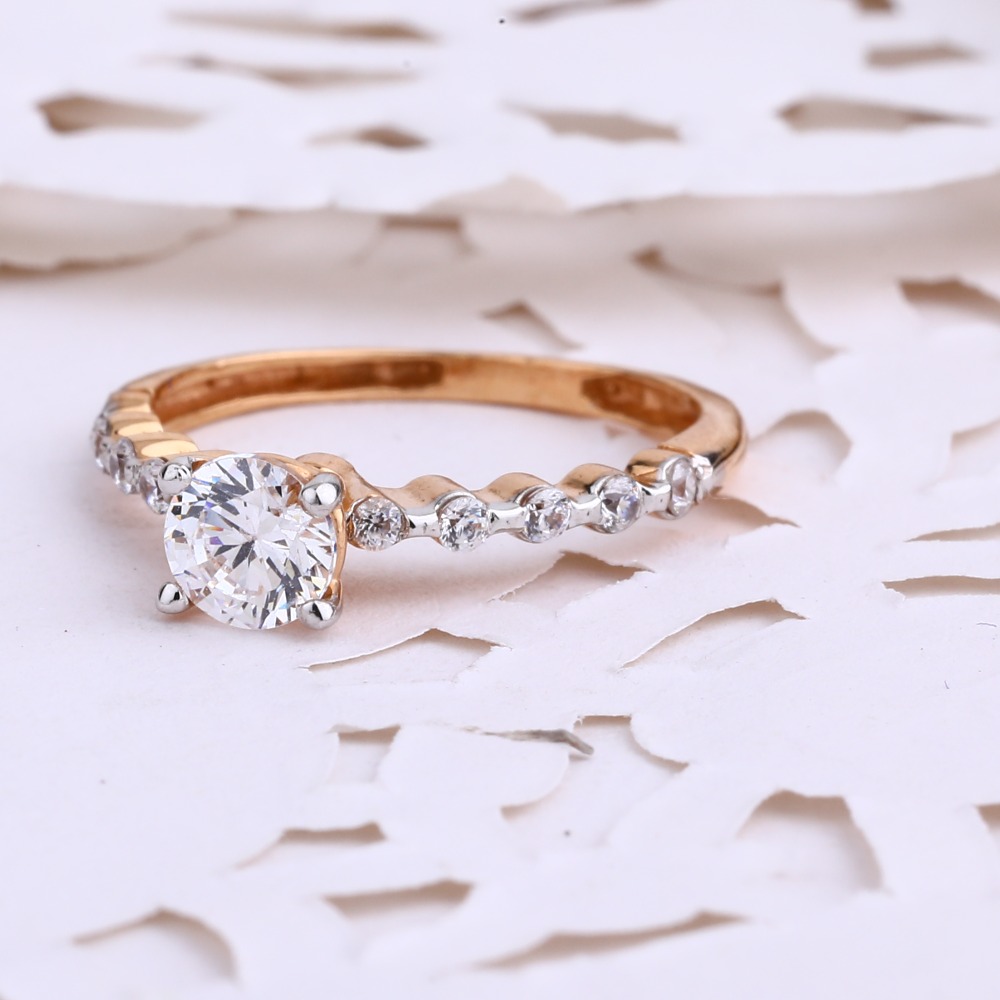 18CT  CZ Rose Gold Fancy Women's Ring RLR687