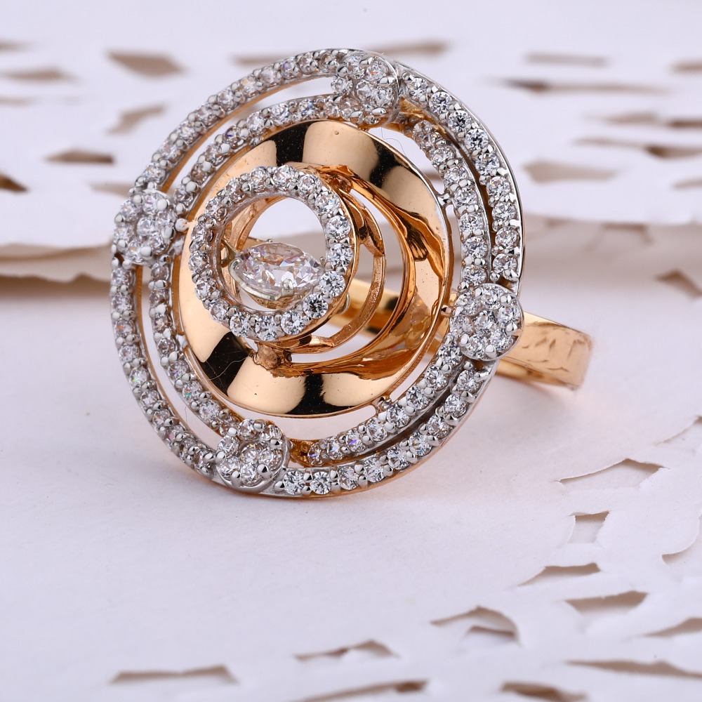 750 Rose Gold exclusive Cz Ladies Ring RLR639
