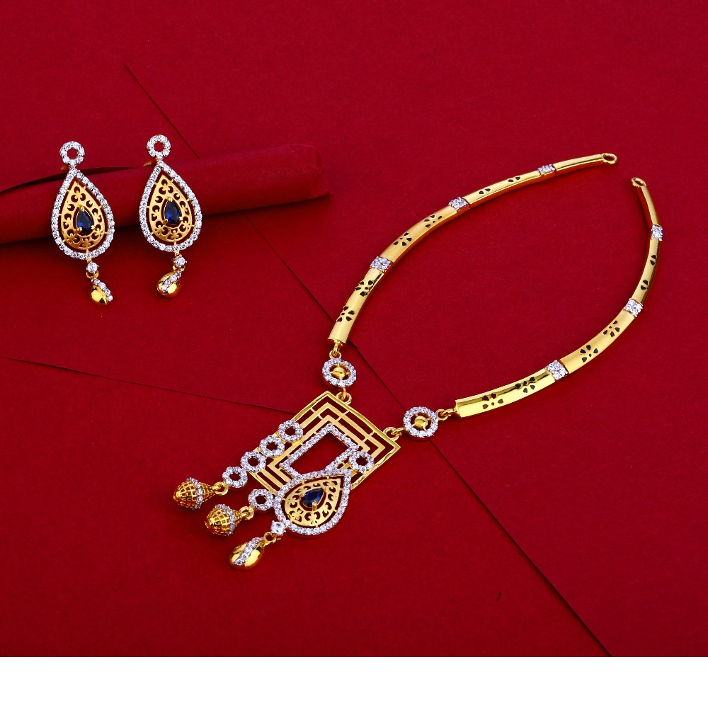 22KT Gold Hallmark exclusive CZ Necklace Set LN52