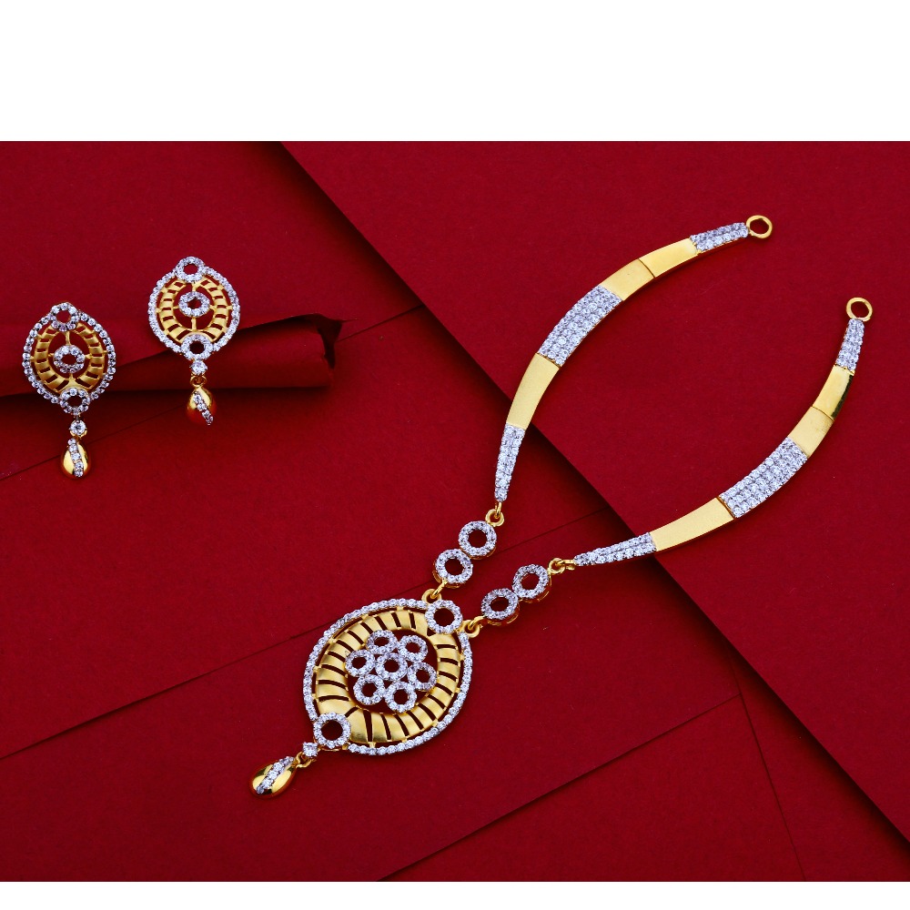 916 CZ Gold Hallmark Necklace Set LN20