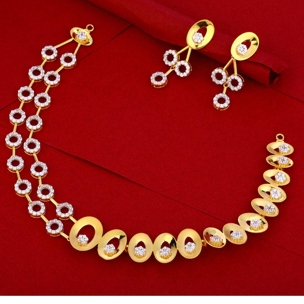 916 Gold CZ Ladies Designer Necklace Set LN207