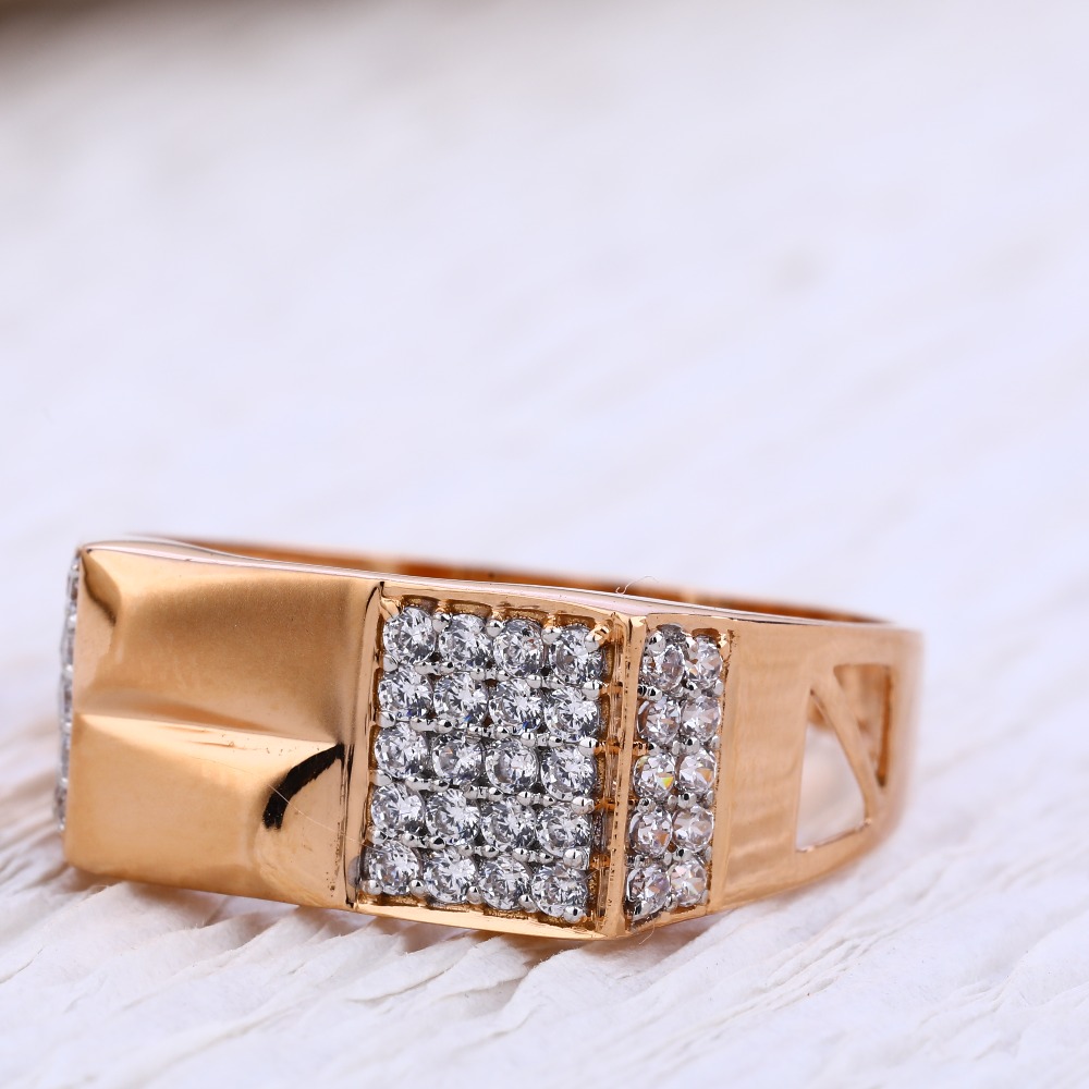 750 Rose Gold Fancy Men's Ring RMR64