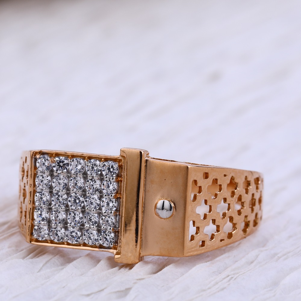 750 Rose Gold Designer Men's Ring RMR61
