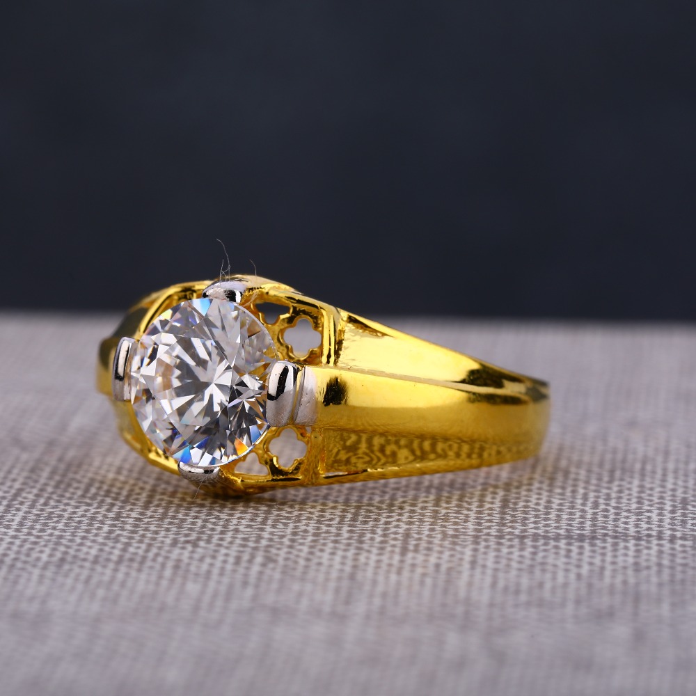 22KT Gold Men's  Single Stone Ring MSR105