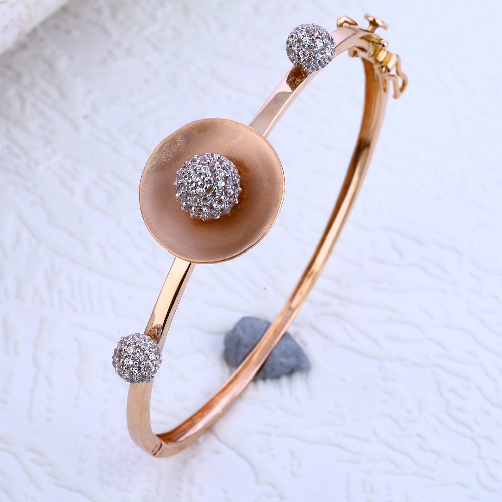 18KT Rose Gold Classic Hallmark Kada Bracelet RLKB188