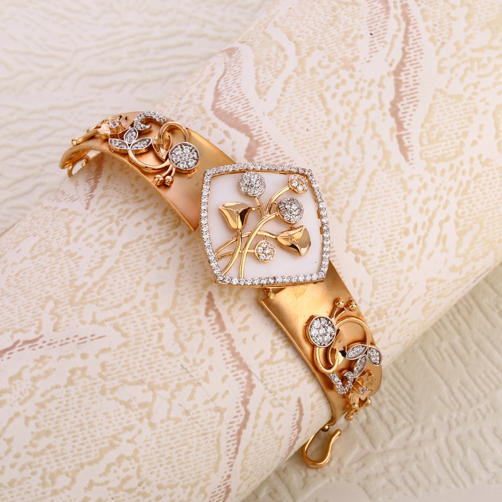750 rose gold exclusive hallmark women's kada rlkb175
