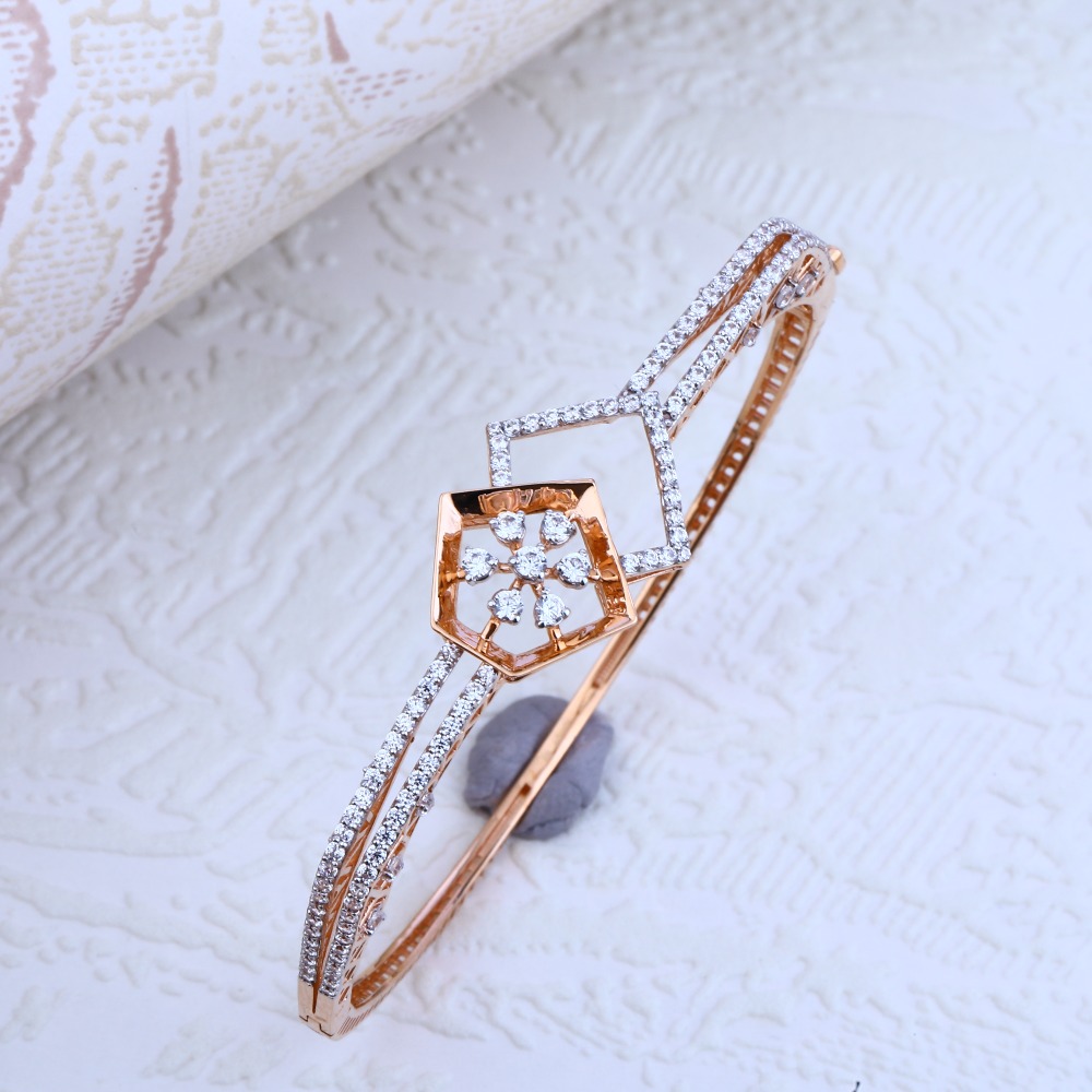 18KT Rose Gold  Fancy Women's Hallmark Kada RLKB73