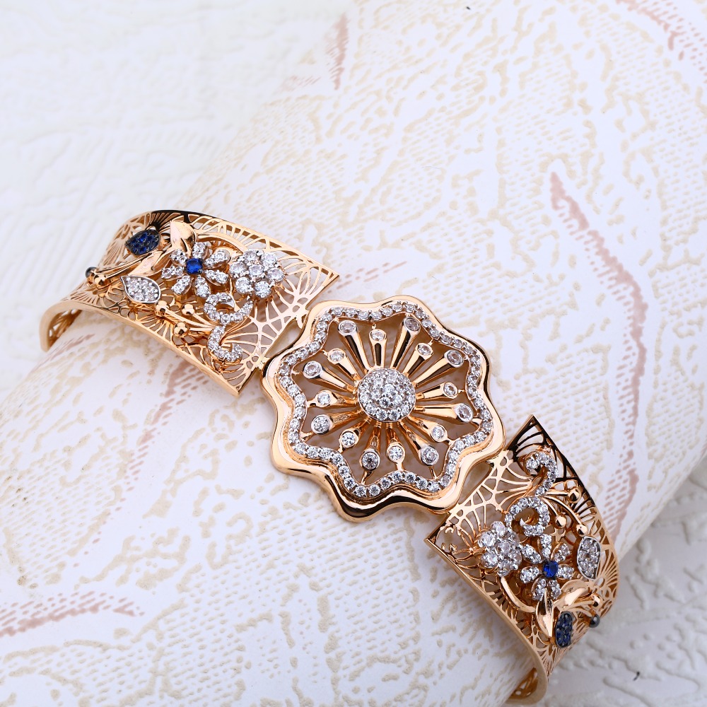 18CT Rose Gold Hallmark Delicate CZ Ladies Bracelet RLKB117