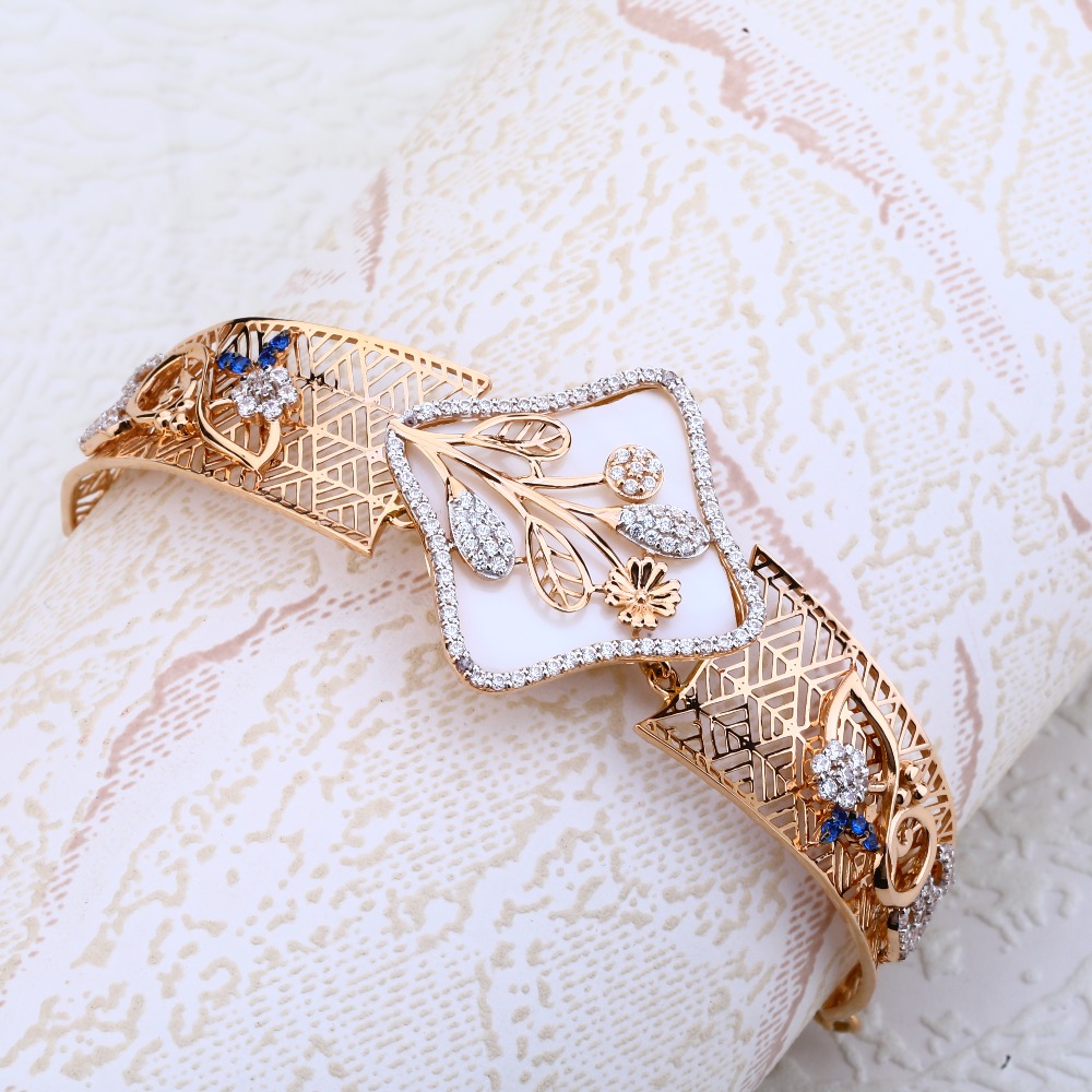 18CT Rose Gold Hallmark  Designer CZ Ladies Bracelet RLKB116