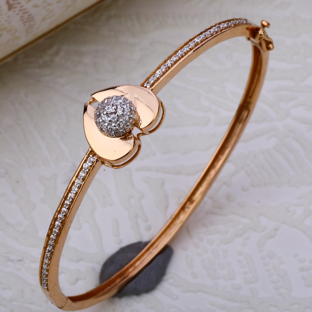 18CT Rose Gold hallmark  CZ Women's  Kada RLKB128