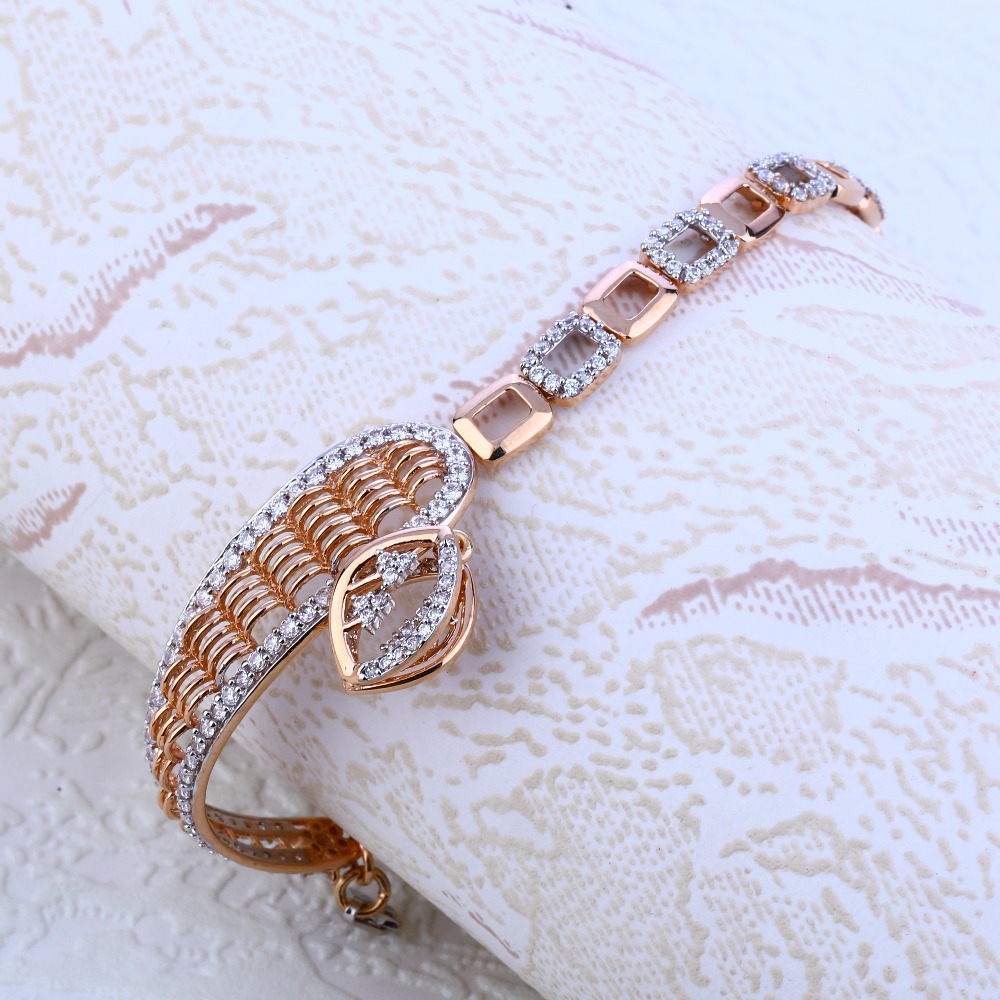 18CT Rose Gold Fancy Ladies Kada Bracelet RLKB91