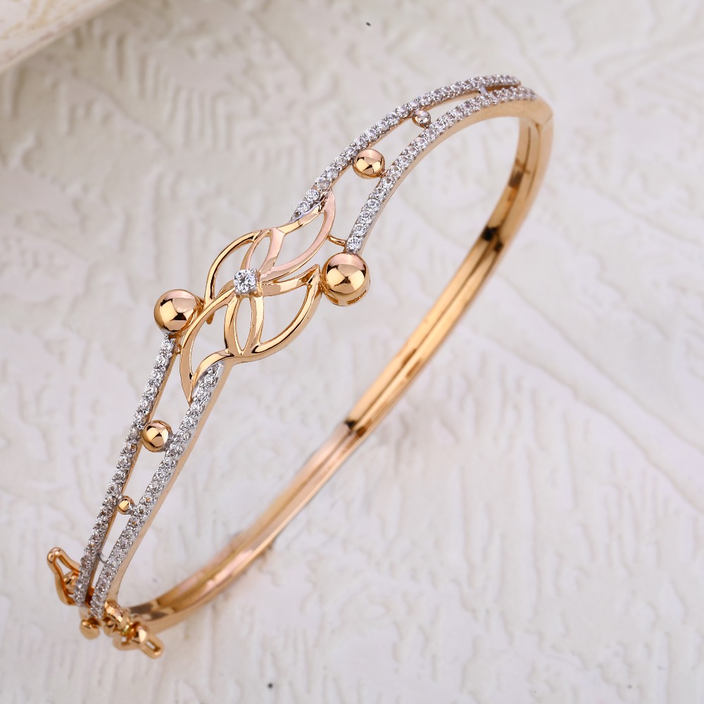 18KT Rose Gold Hallmark Fancy Kada Bracelet  RLKB230