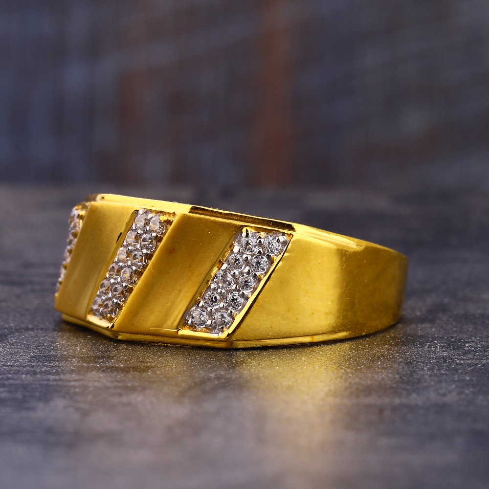 22KT CZ Gold exclusive Hallmark Gentlemen's Ring MR764