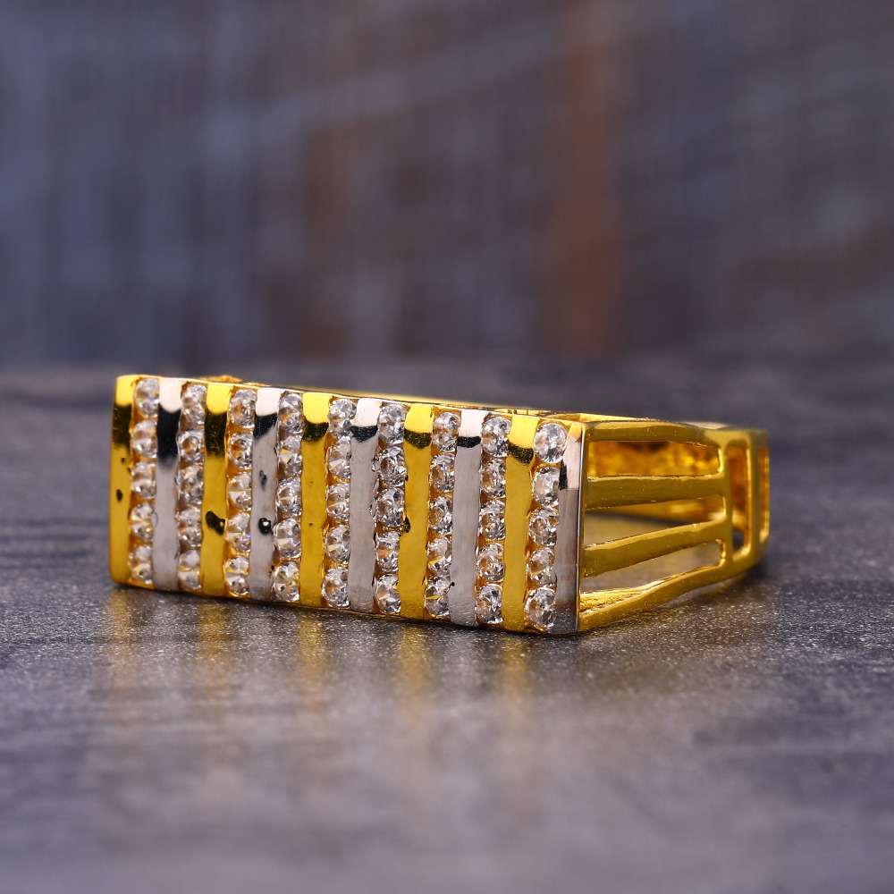 22KT  CZ Gold Hallmark Gentlemen's Ring MR760