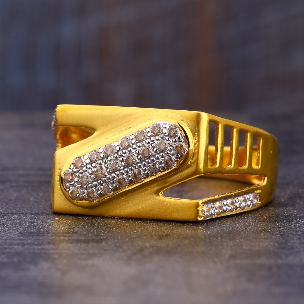 916 Gold Fancy Hallmark CZ Men's  Ring MR733