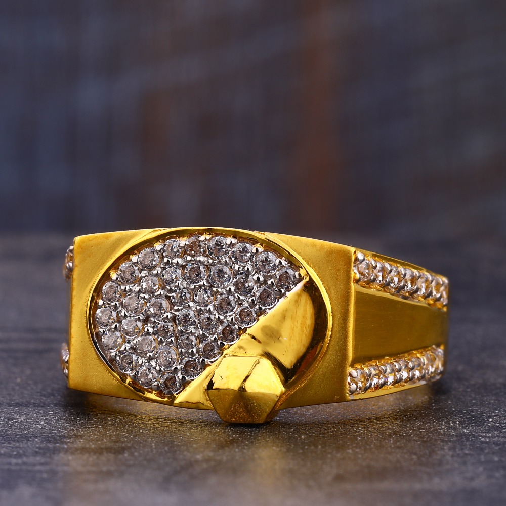 22CT Gold Delicate Gentlemen's CZ Ring MR723