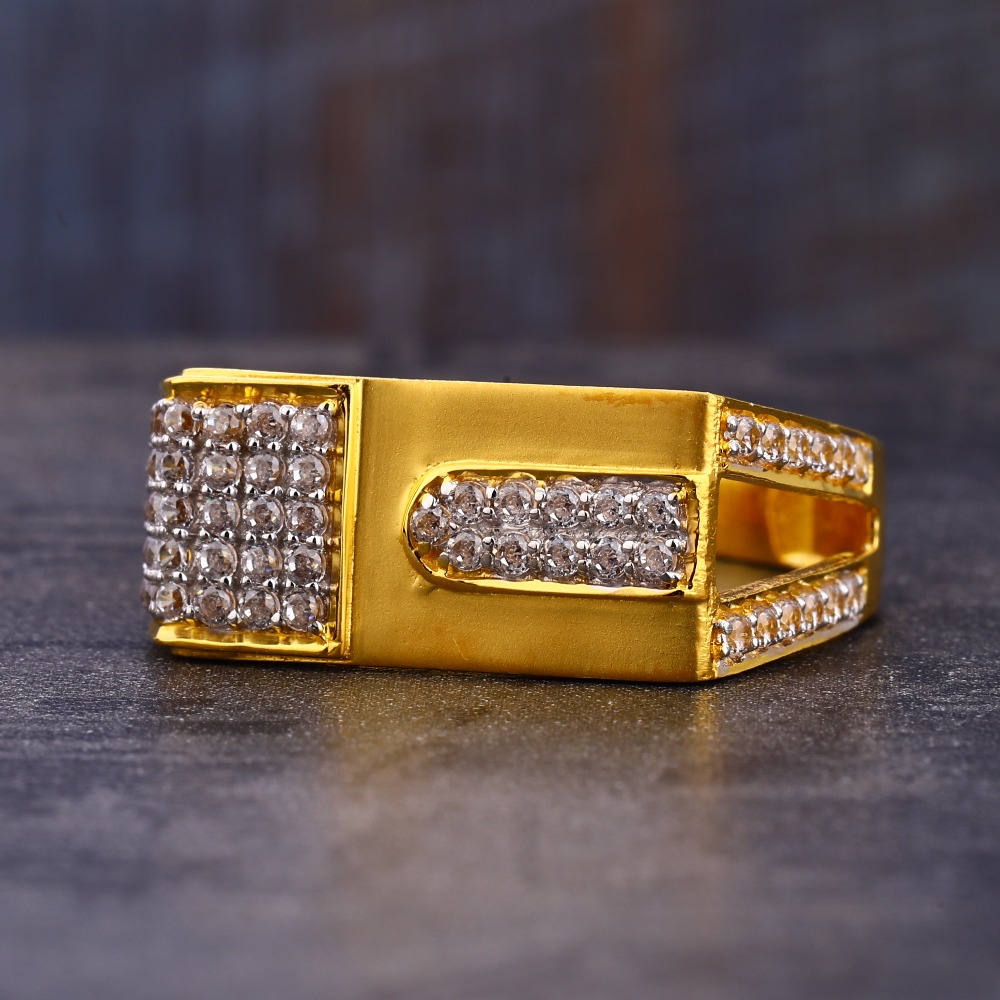 22CT Gold Classic Gentlemen's CZ Ring MR721