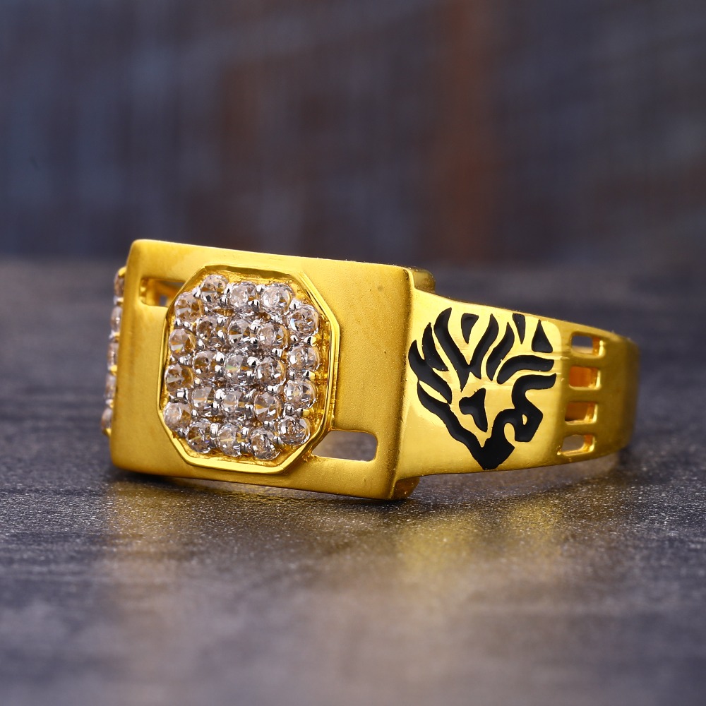 22CT CZ Gold Hallmark  Gentlemen's Ring MR817