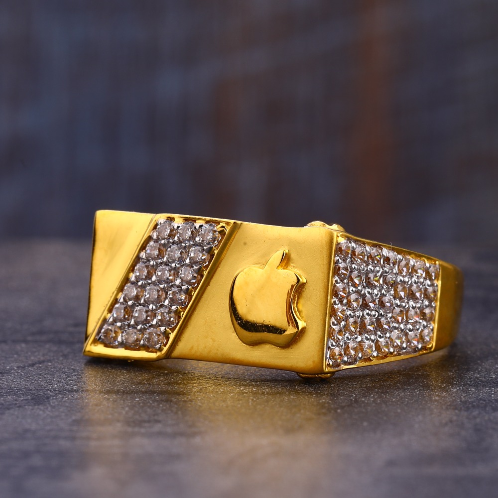 916 Gold CZ Hallmark Stylish Gentlemen's  Ring MR785