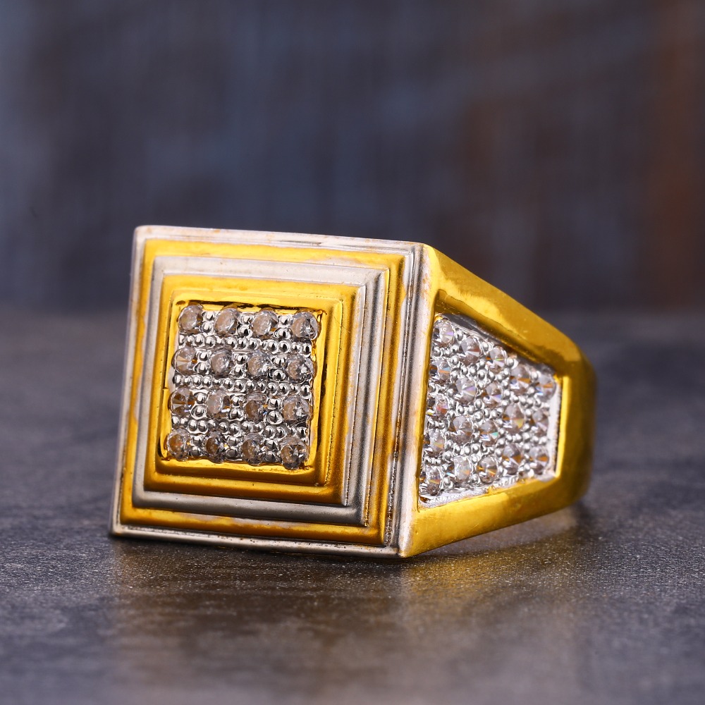 916 Gold CZ Hallmark exclusive Gentlemen's  Ring MR782