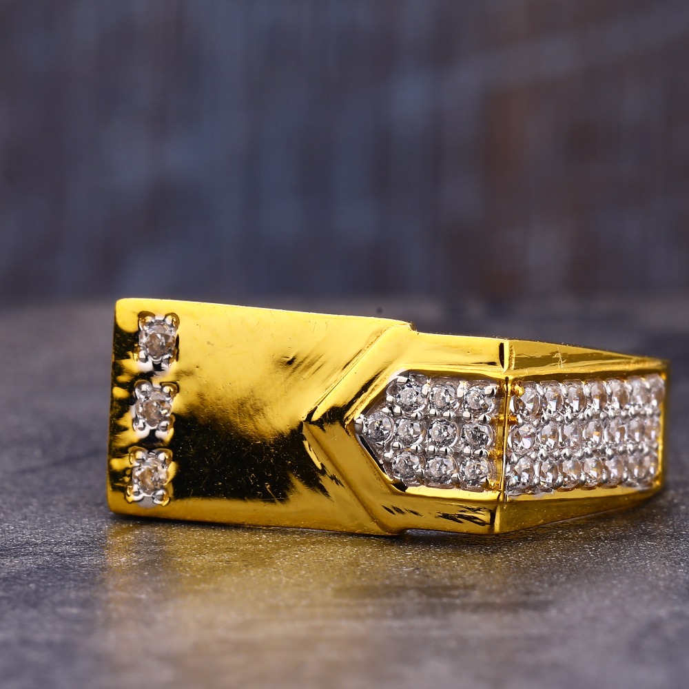 916 gold cz men's delicate ring mr773