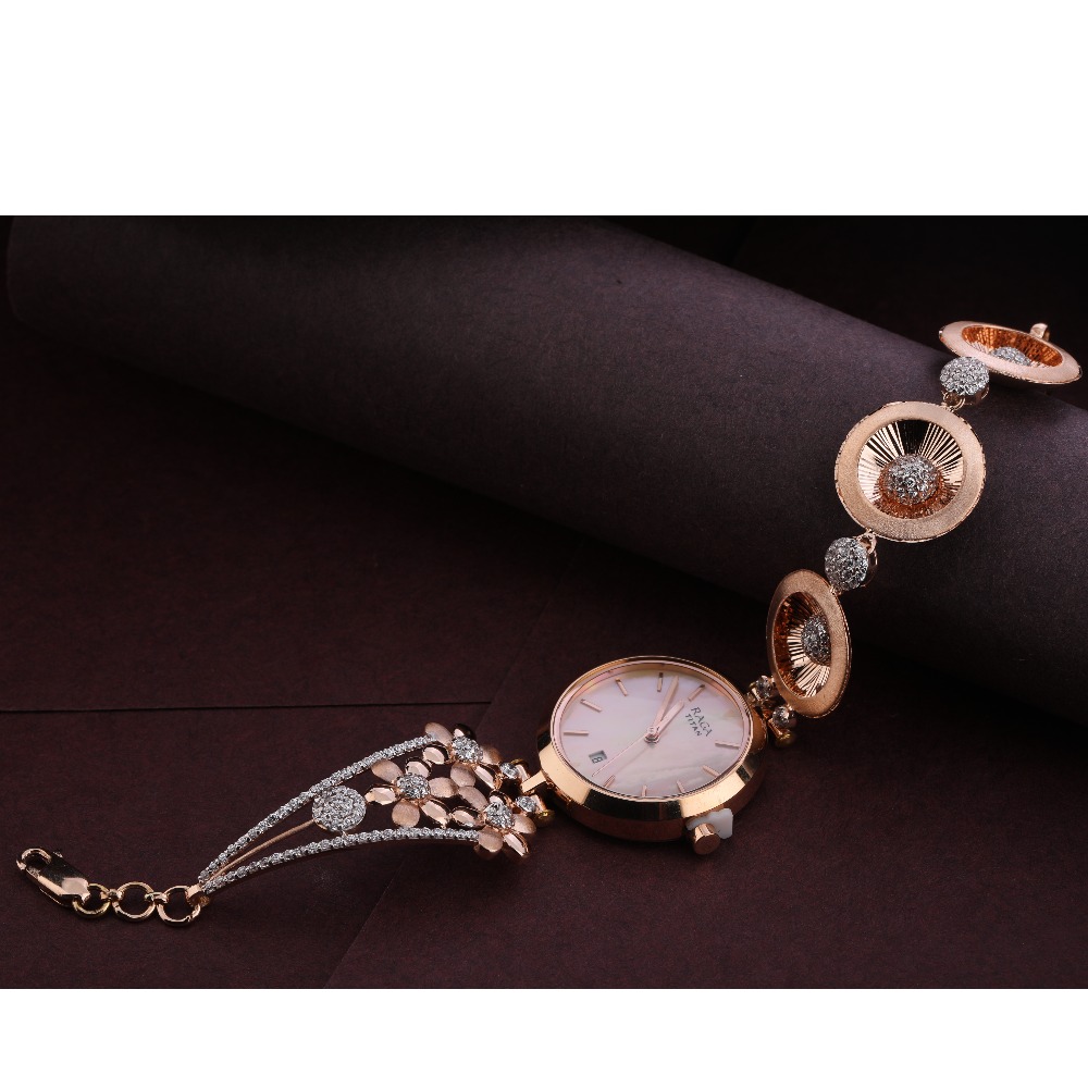 750 Rose Gold  Gorgeous CZ Ladies Watch RLW298