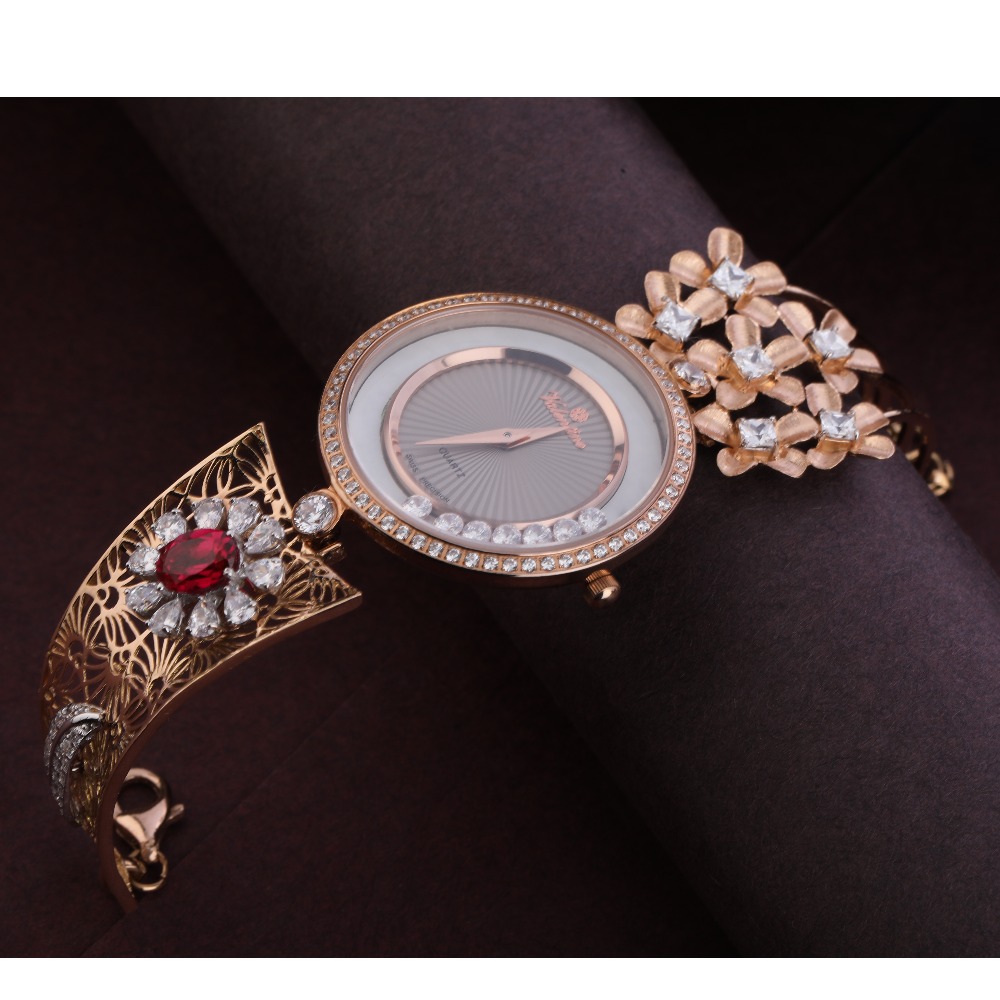 750 Rose Gold Fancy CZ Ladies Watch RLW297