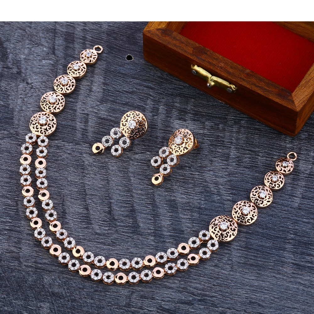18KT Rose Gold Classic Hallmark Necklace Set RN186