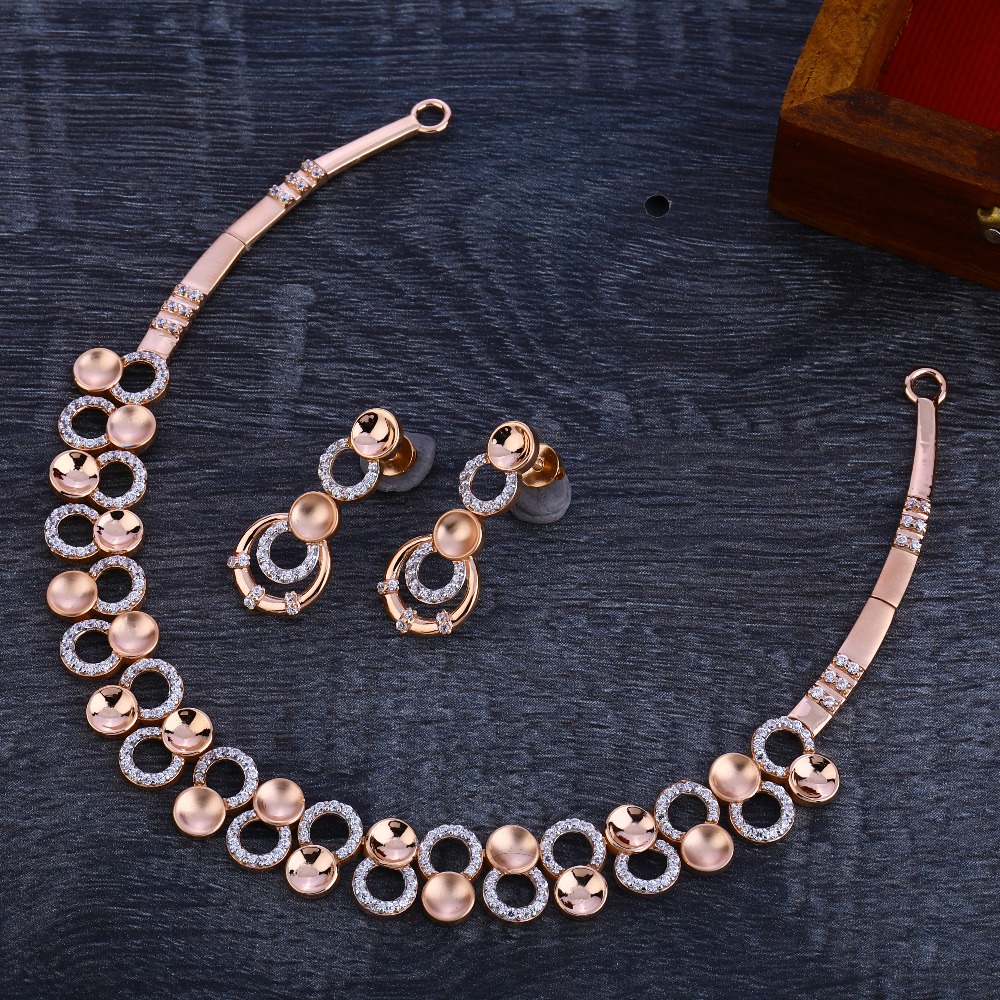 18KT Rose Gold  Exclusive Hallmark Necklace Set RN189