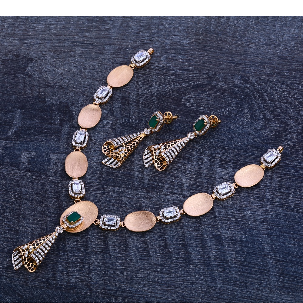 750 Rose Gold Hallmark Women's Necklace Set RN204