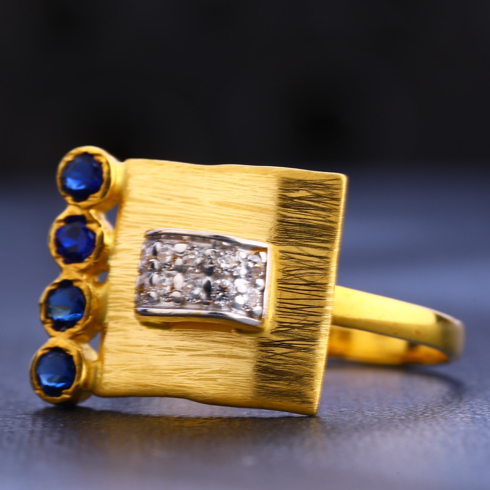 22CT Gold CZ Classic Hallmark Women's  Ring LR629