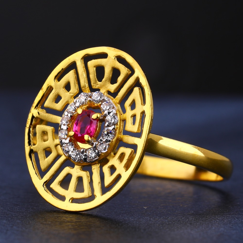 22KT Gold Cz Fancy Women's Ring LR745