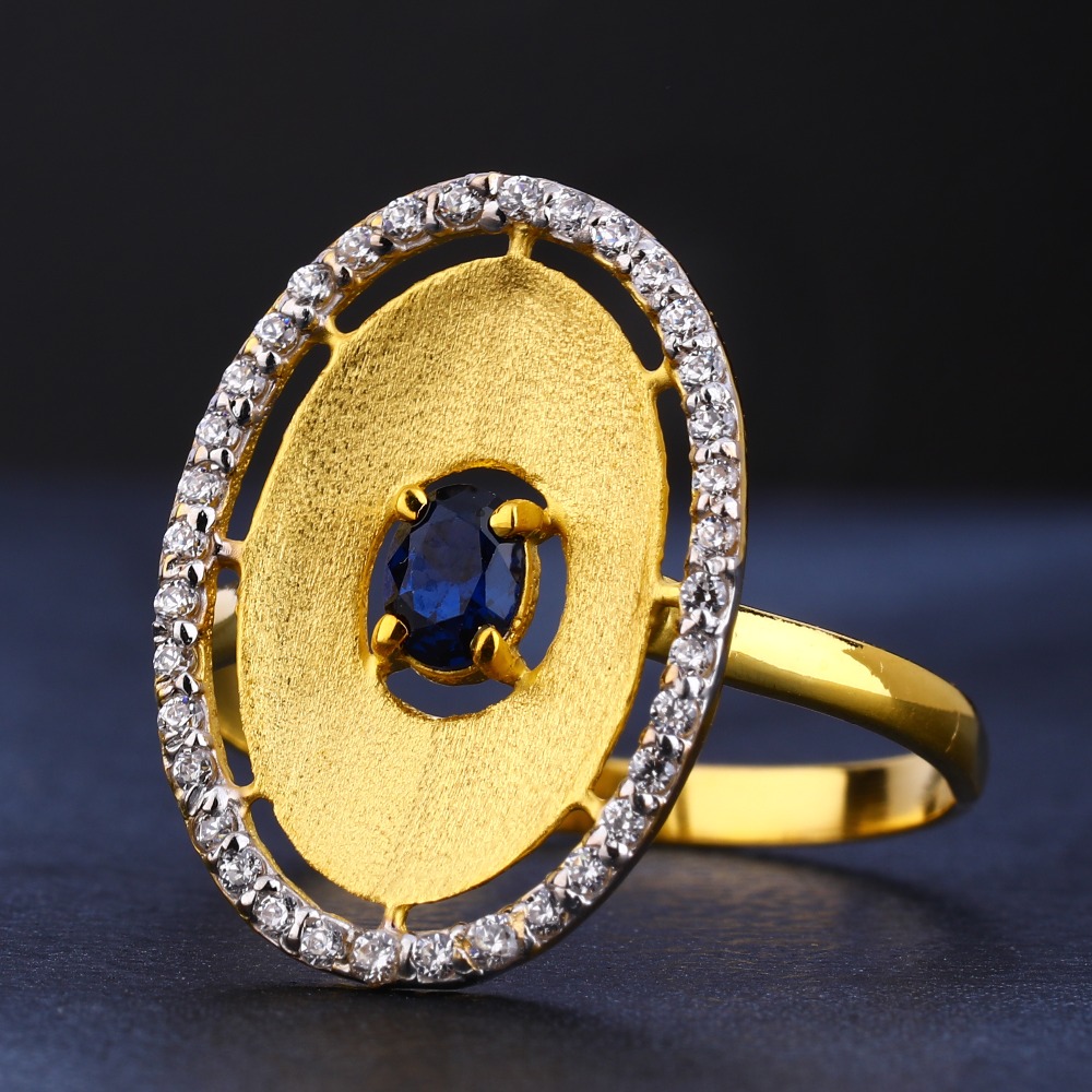 916 Gold Women's Cz  Stylish Diamond Ring LR723