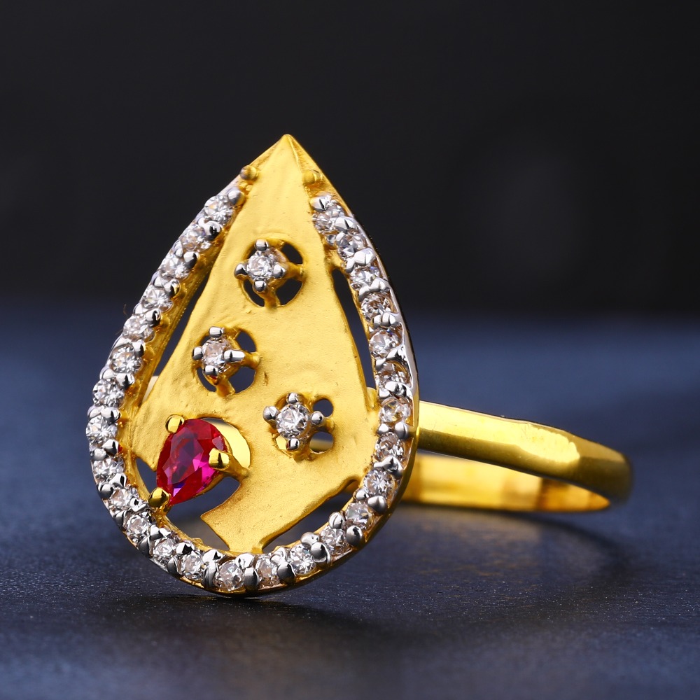 22CT Ladies Fancy Gold CZ  Ring LR713