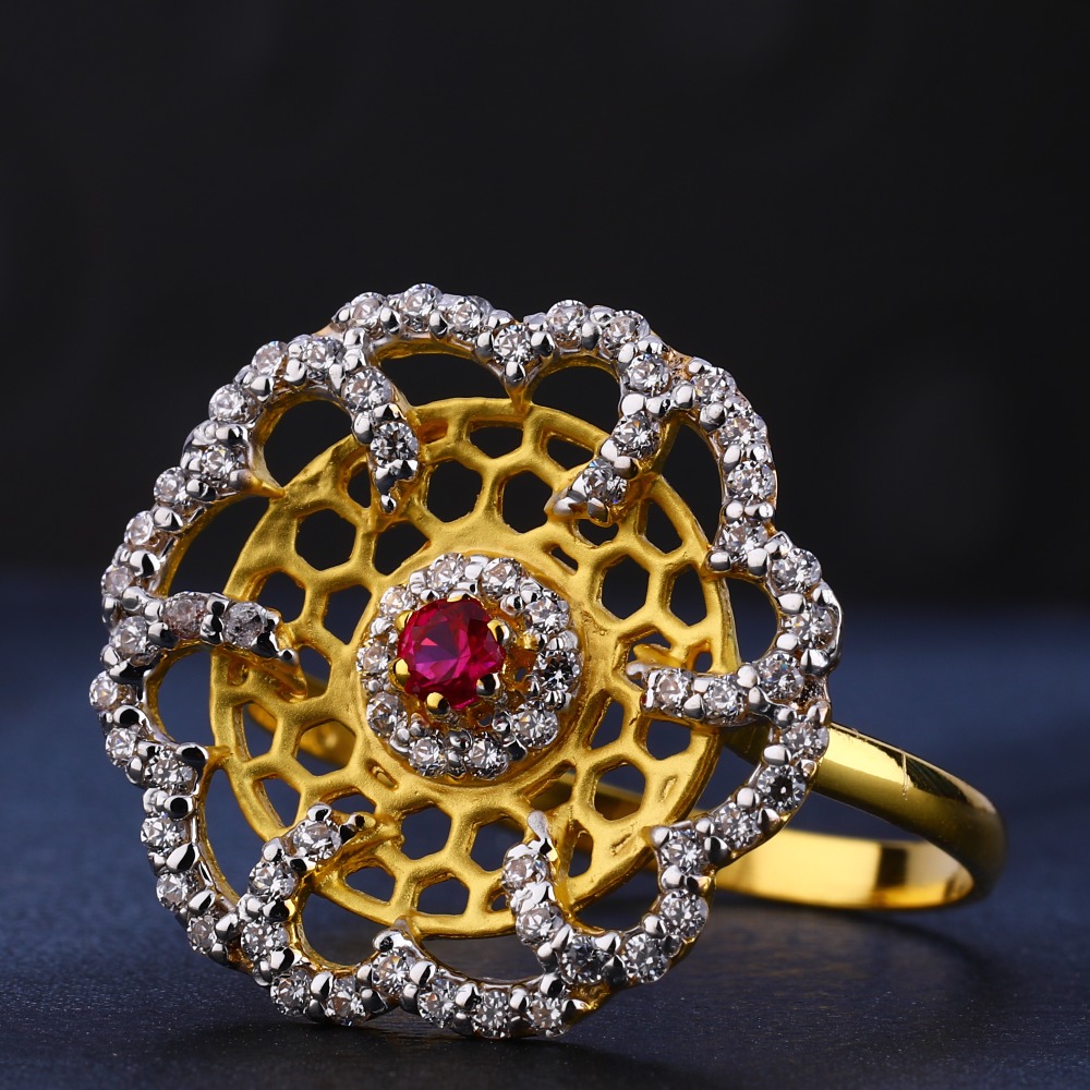 22CT Gold Hallmark Designer Women's Ring LR694