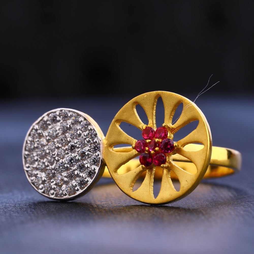 22KT Gold CZ Hallmark Fancy Women's Ring LR681